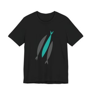 Three Fish - Tricou unisex cu mânecă scurtă din jerseu