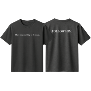 Tricou - Follow Him | Negru