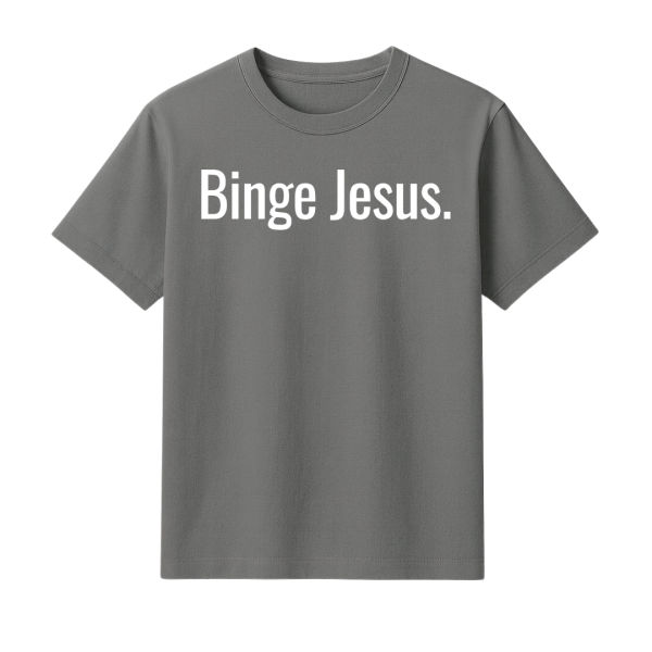 Tricou - Binge Jesus | Gri - imagine 2